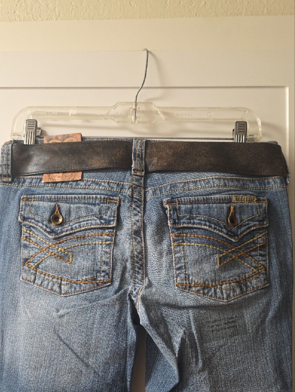 Hint Jeans Women's Light Blue Cropped Ankle Jeans With Boho Belt Size 7 - Picture 6 of 11